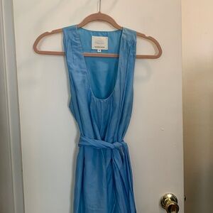 Madison Marcus blue sleeveless silk blend dress